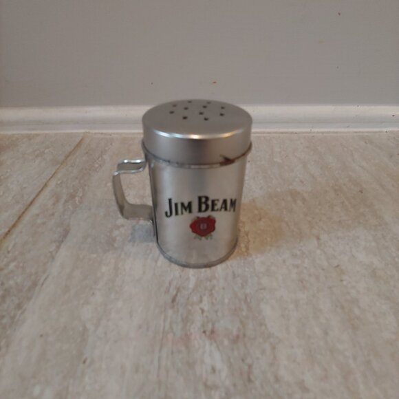 JIM BEAM Salt Pepper Spice or BBQ Seasoning Metal Shaker - Picture 1 of 6